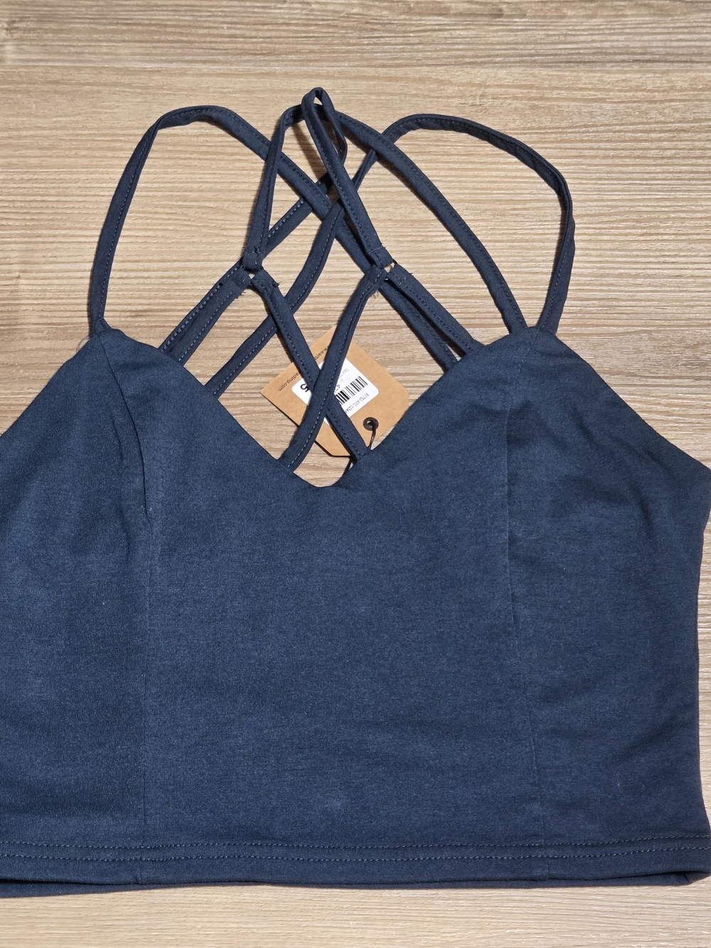 Strappy Navy Blue Cropped Bralette